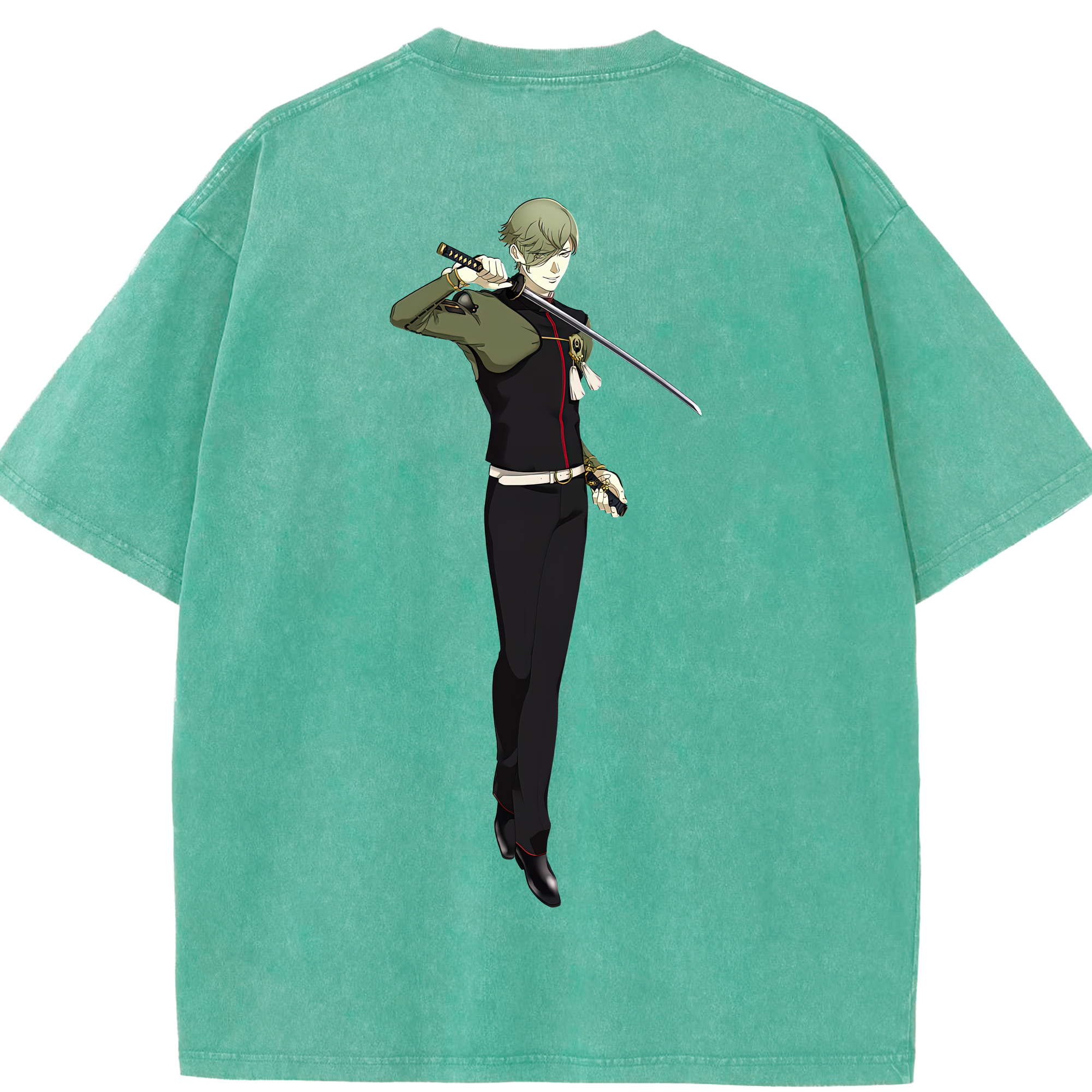 （画像用） 刀剣乱舞 Touken Ranbu 綿100% ヴィンテージ風 半袖Tシャツ（背面プリント）
